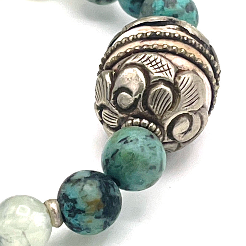 African Turquoise Gemstone Stretch Bracelet MEDIUM