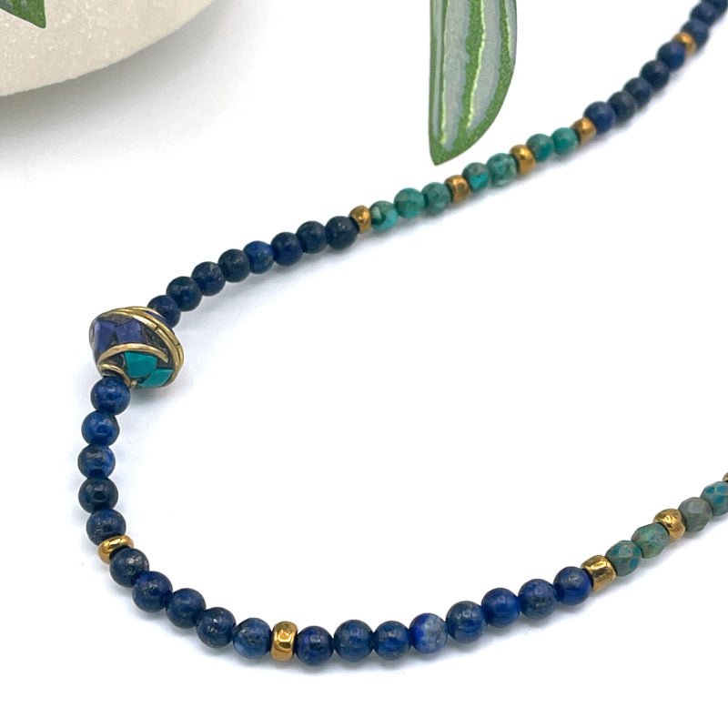 Lapis and Turquoise Gemstone Layering Necklace