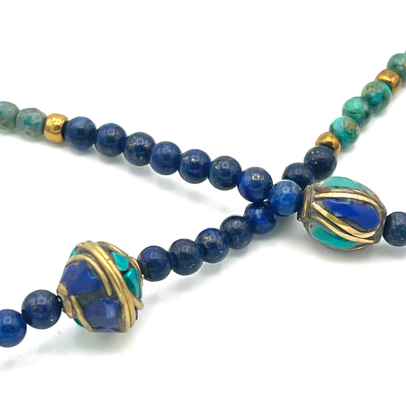 Lapis and Turquoise Gemstone Layering Necklace