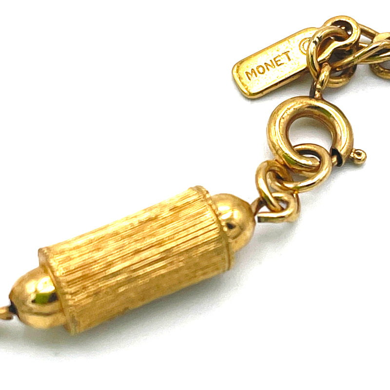 Vintage Monet Gold Bamboo Bead Necklace