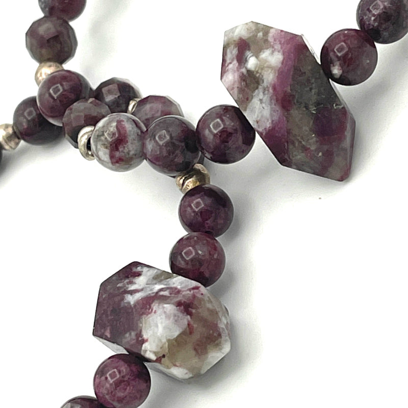 Tourmaline and Eudialyte Gemstone Stretch Bracelet