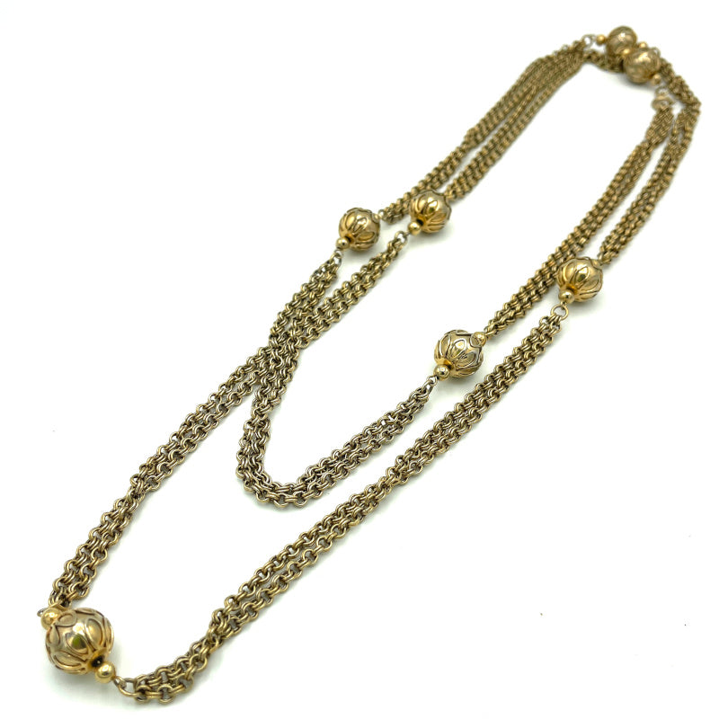 Vintage Monet Filigree Bead Chain Necklace