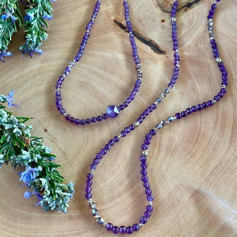 Popular Amethyst Crystal Bead Necklace
