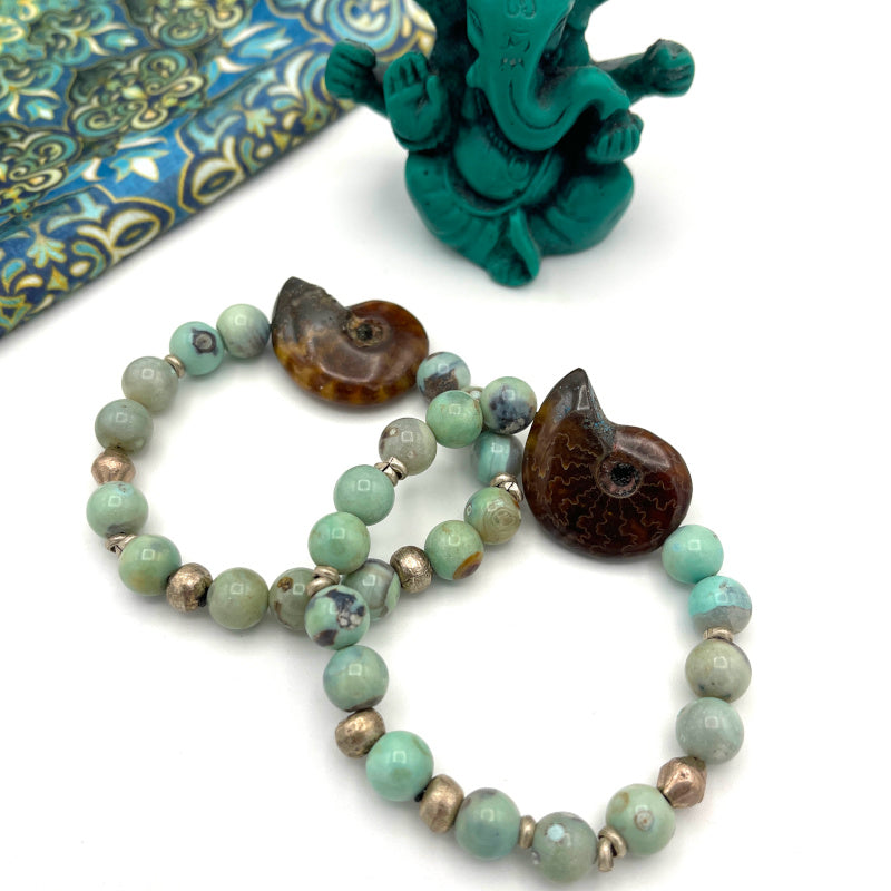 Aqua Agate Gemstone Stretch Bracelet