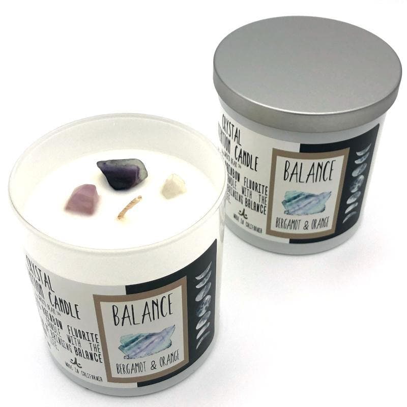 Crystal Essential Oil Infused Soy Aromatherapy Candle for Mood Boost