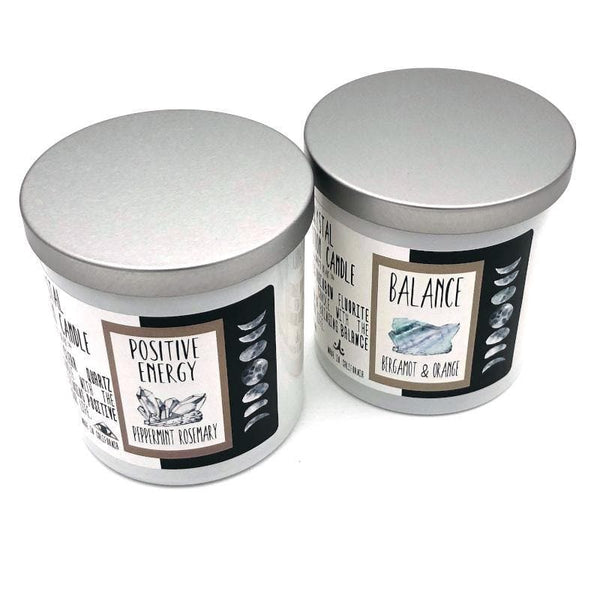 Crystal Essential Oil Infused Soy Aromatherapy Candle for Mood Boost