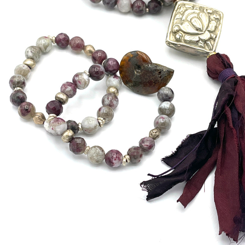 Eudialyte Gemstone Stretchy Bracelet