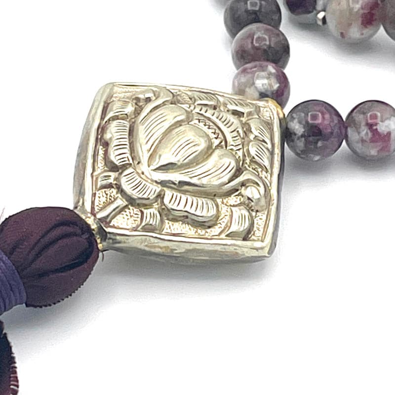Burgundy Eudialyte Gemstone 108 Bead Mala Necklace