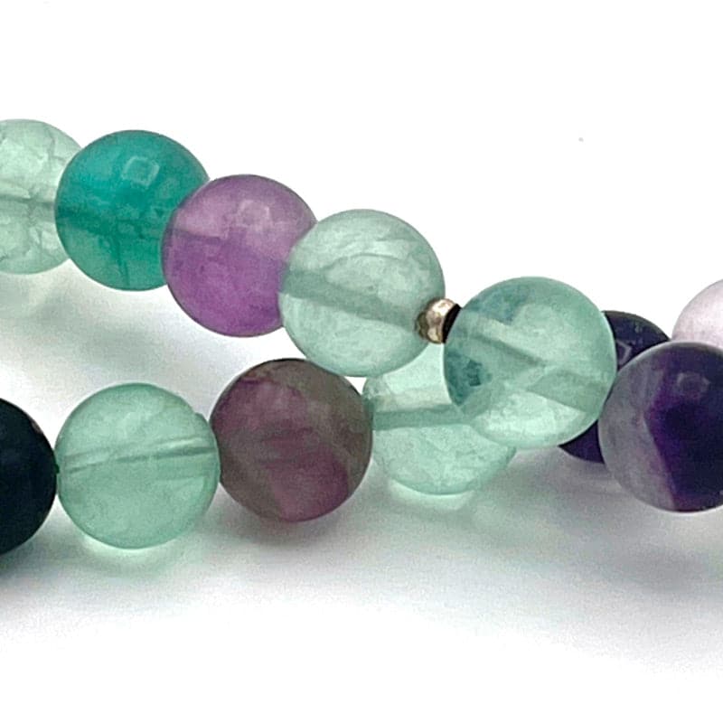 Amethyst Pendant Necklace with Fluorite Gemstones