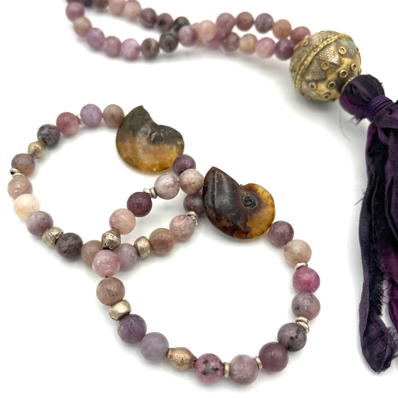Lepidolite Gemstone Bracelet Stack