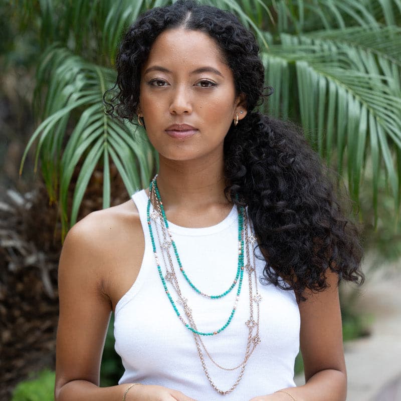 Green Amazonite Gemstone Beaded Necklace