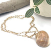 Gold Chain Necklace with Real Snail Seashell Pendant