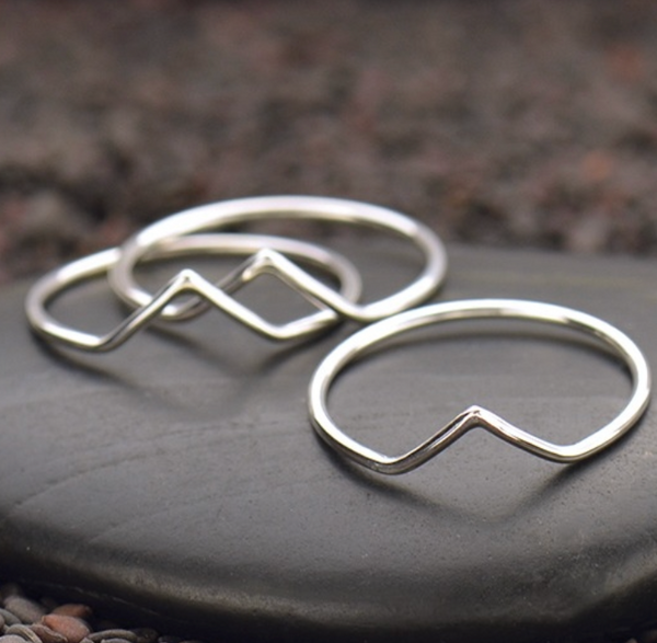 Dainty Sterling Silver Chevron Ring