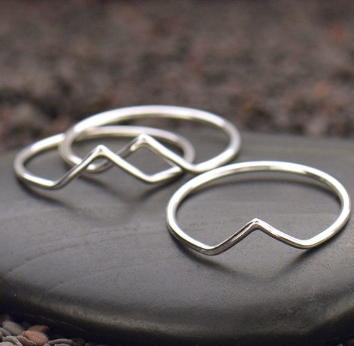 Dainty Sterling Silver Chevron Ring