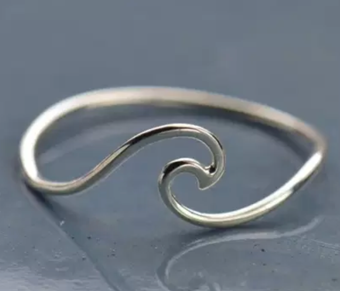 Dainty Sterling Silver Wave Ring