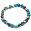 Men's Fossil Bracelet with Blue Night Sky Sea Jasper Gemstones