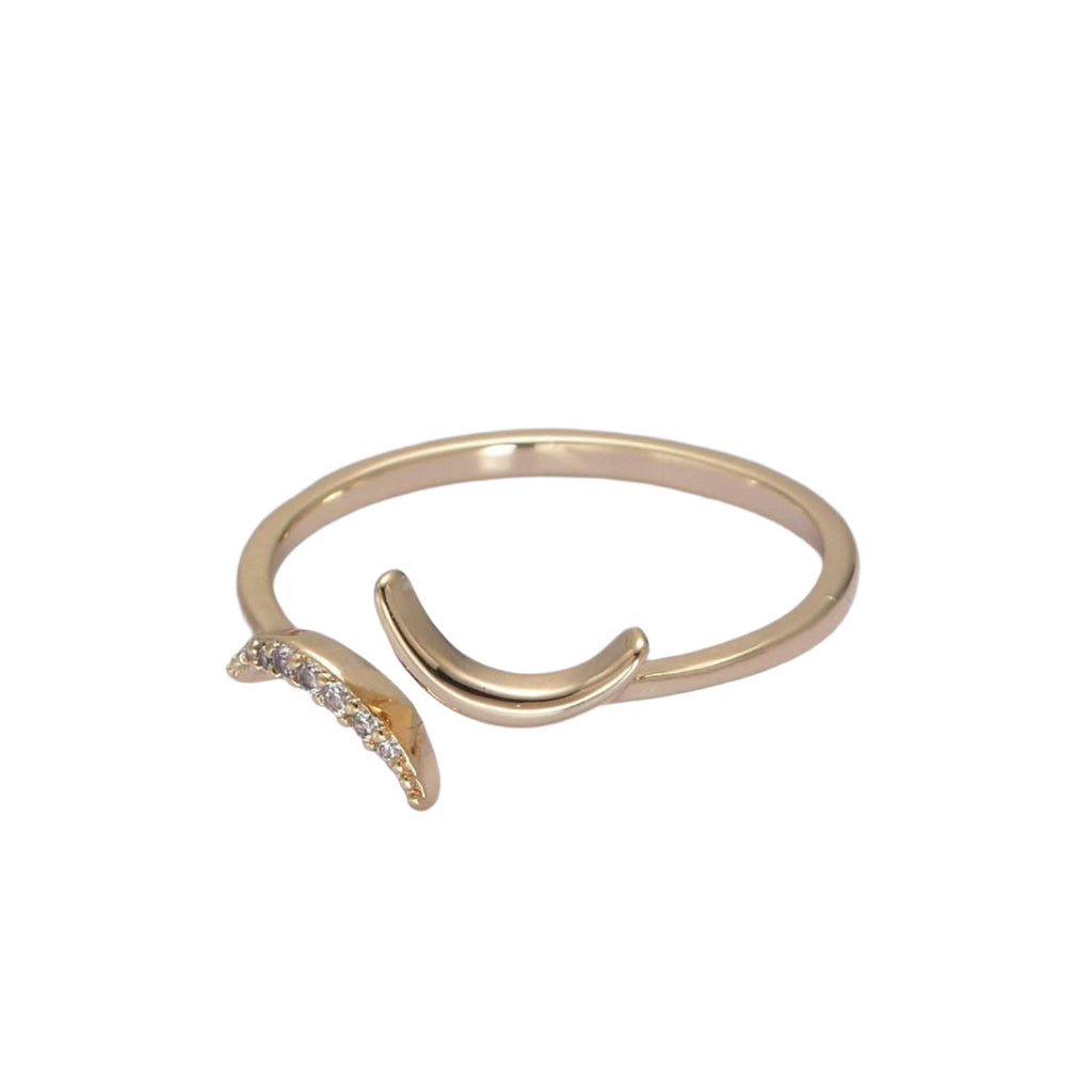 Dainty Gold Crescent Moon Ring