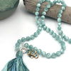 Green Moonstone Gemstone Necklace with Koi Fish Charm