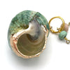 Petite Real Green Shell Charm Necklace