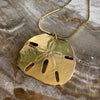 Vintage Long Gold Sand Dollar Pendant Necklace