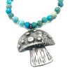 Vintage Metzke Pewter Mushroom Pendant Necklace
