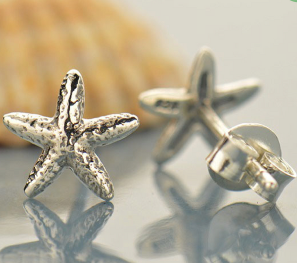 Sterling Silver Starfish Stud Earrings