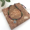 Silver Sand Dollar Tourmaline Charm Necklace 