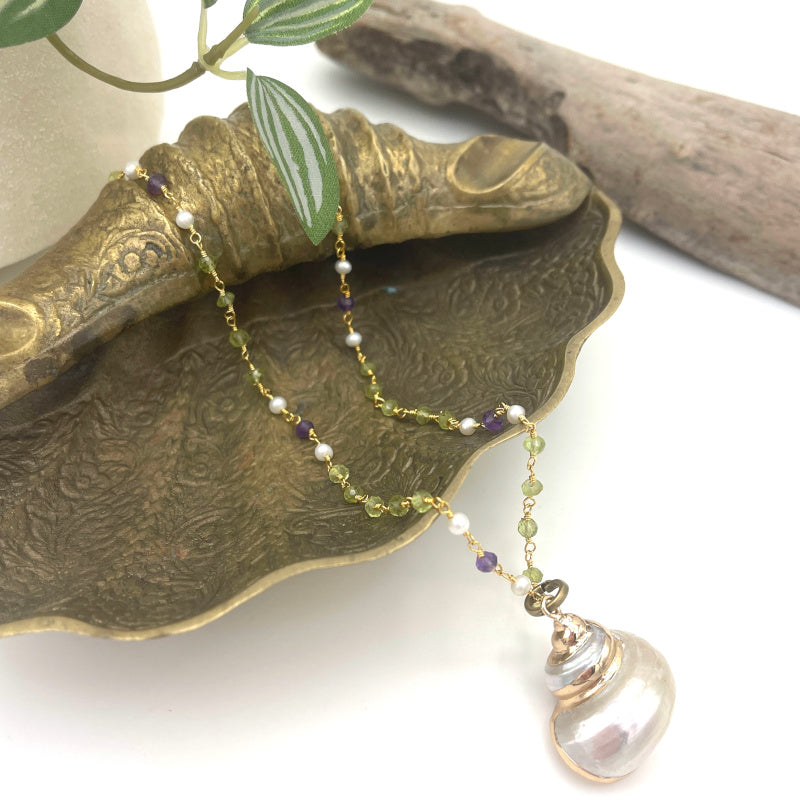 Petite Real Seashell Charm Necklace