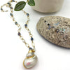 Pearl Chain Necklace with Real Snail Shell Pendant