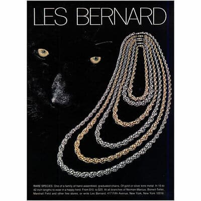 Vintage Les Bernard Extra Long Silver Necklace