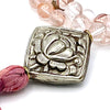 Pink Amphibole Quartz Gemstone 108 Bead Mala Necklace