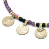 Amethyst and Onyx Choker with Antique Afghan Silver Coins
