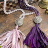 Rose Quartz and Purple Amethyst Mala Necklaces