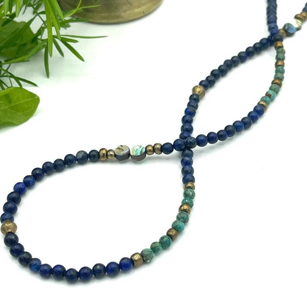 Lapis and Turquoise Gemstone Layered Necklace