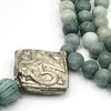 Real Green Jade Mala Necklace with Silver OM sign guru bead