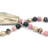 Flower Charm Bracelet with Pink Rhodonite Gemstones 