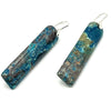 Simple Silver Green Gemstone Earrings