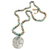 Vintage Metzke Sand Dollar Pendant with Carolina Blue Sea Sediment Jasper Beads